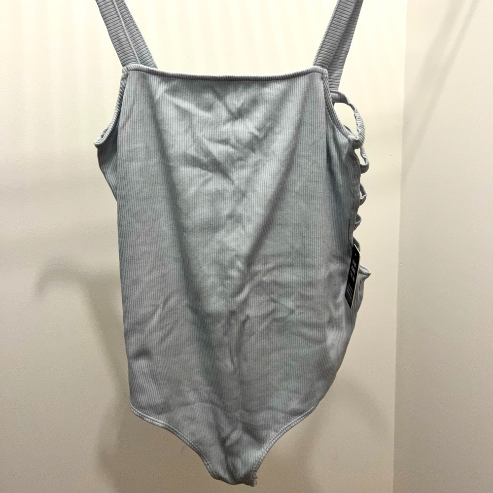 Express Light Blue/Gray Thong Bodysuit💙